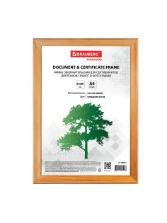 Рамка 21х30 см, дерево, багет 18 мм, BRAUBERG 