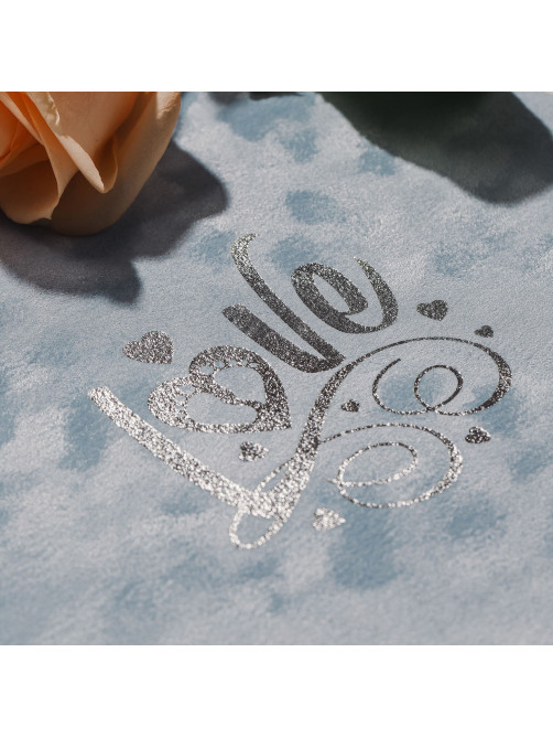 Фотоальбом-анкета детский 23х25 см, 32 листа, стикеры, открытка, конверт, голубой бархат, BRAUBERG, 391420