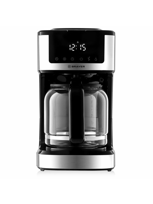 Кофеварка капельная BRAYER BR1124, 900 Вт, объем 1,8 л, LED-дисплей, поддержание температуры, черная