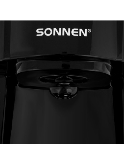 Кофеварка капельная SONNEN CM1095, 900 Вт, объем 1,8 л, подогрев кофе, противокапельная система, черная, 456334