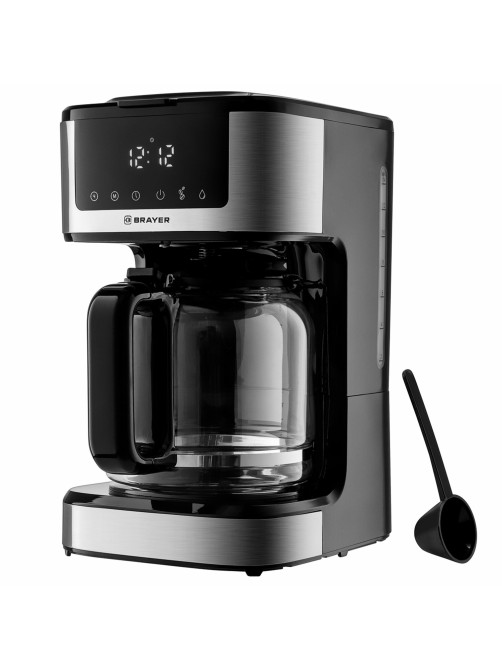 Кофеварка капельная BRAYER BR1124, 900 Вт, объем 1,8 л, LED-дисплей, поддержание температуры, черная