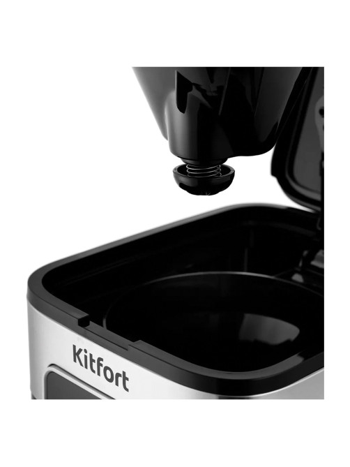 Кофеварка капельная KITFORT КТ-752, 900 Вт, объем 1,25 л, дисплей, черный/стальной