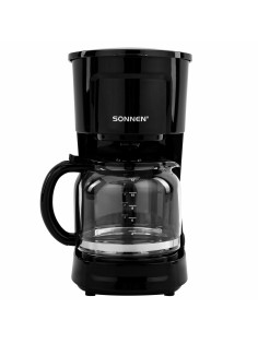 Кофеварка капельная SONNEN CM1095, 900 Вт, объем 1,8 л, подогрев кофе, противокапельная система, черная, 456334