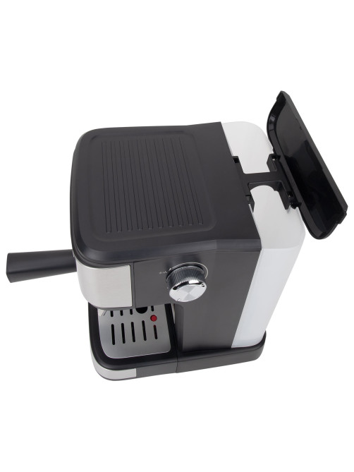 Кофеварка рожковая ручной капучинатор SONNEN CM8501, 1100 Вт, 1,5 л, 15 бар, черная/серебро, 456335