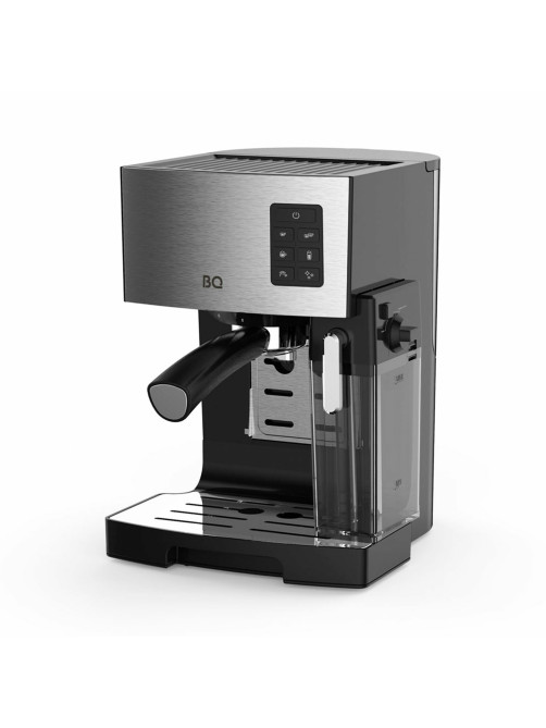 Кофеварка рожковая BQ (БИ-КЬЮ) CM9002, 1450 Вт, объем 1,4 л, 19 бар, автоматический капучинатор, стальная, 86195028
