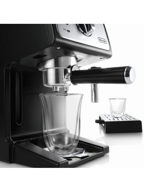 Кофеварка рожковая DELONGHI ECP 33.21/BK, 1100 Вт, объем 1 л, ручной капучинатор, черная, ECP33.21/BK