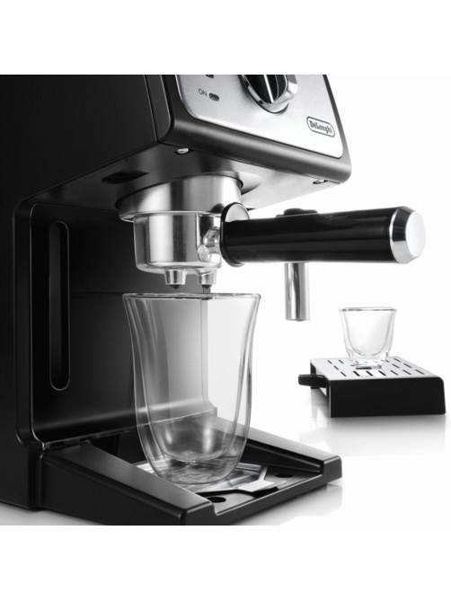 Кофеварка рожковая DELONGHI ECP 33.21/BK, 1100 Вт, объем 1 л, ручной капучинатор, черная, ECP33.21/BK