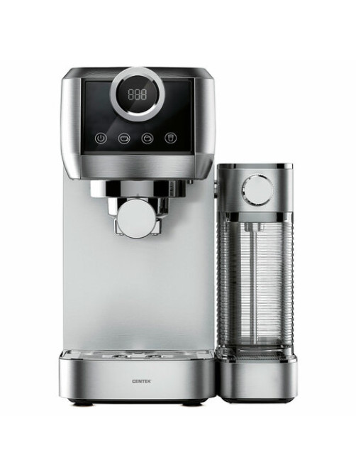 Кофеварка рожковая CENTEK CT-1170, 1350 Вт, объем 1,3 л, 20 бар, автоматический капучинатор, серая