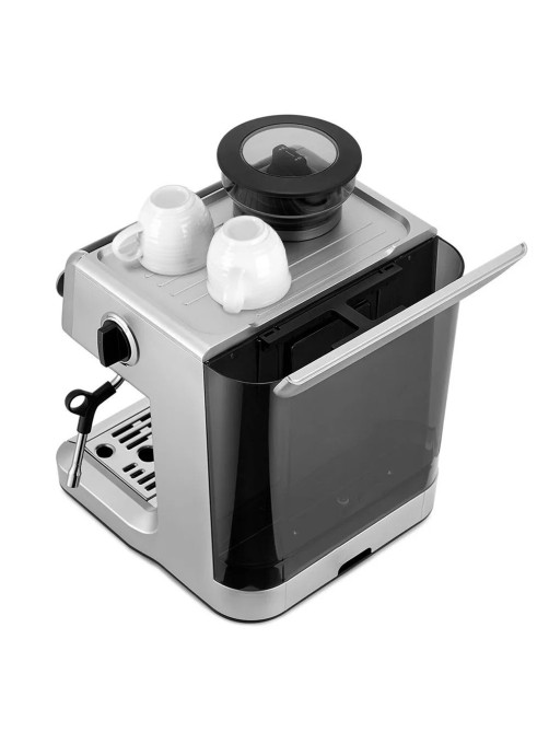 Кофейная станция KITFORT КТ-7413, 2250 Вт, объем 2,6 л, для зерен 220 г, ручной капучинатор, серая