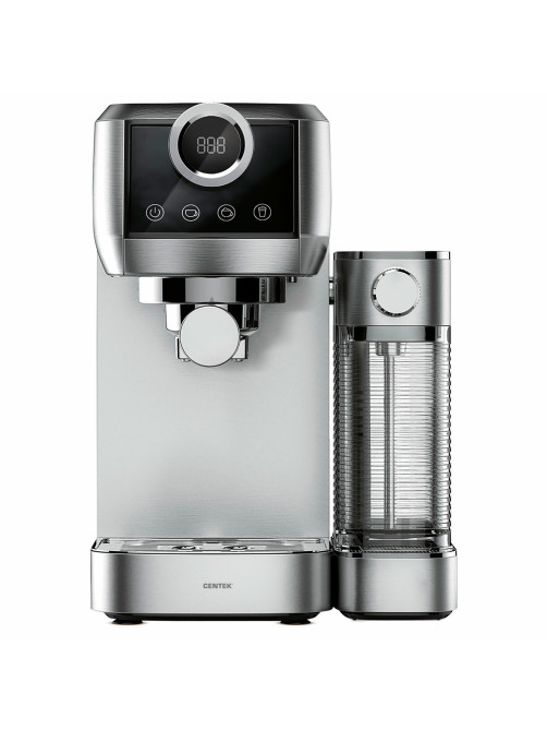 Кофеварка рожковая CENTEK CT-1170, 1350 Вт, объем 1,3 л, 20 бар, автоматический капучинатор, серая