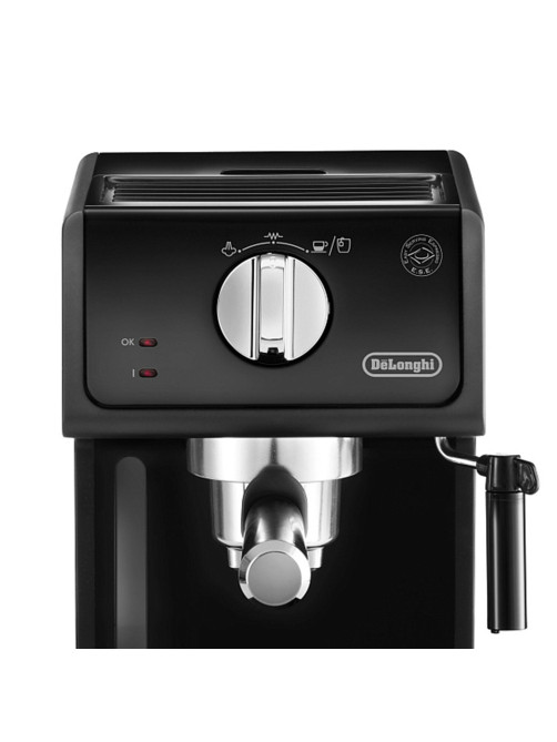 Кофеварка рожковая DELONGHI ECP31.21, 1100 Вт, объем 1 л, ручной капучинатор, черная
