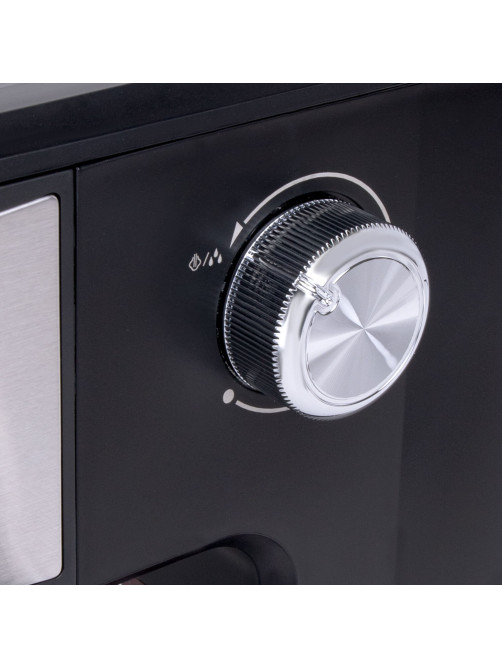 Кофеварка рожковая ручной капучинатор SONNEN CM8501, 1100 Вт, 1,5 л, 15 бар, черная/серебро, 456335