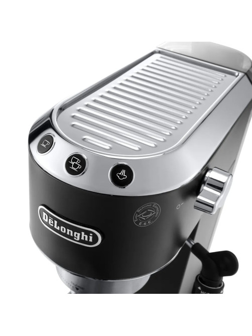Кофеварка рожковая DELONGHI Dedica EC685.BK, 1350 Вт, объем 1,1 л, ручной капучинатор, черная