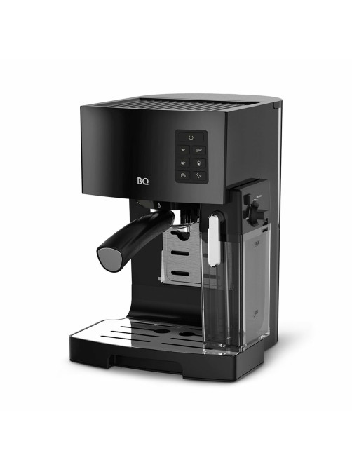 Кофеварка рожковая BQ (БИ-КЬЮ) CM9002, 1450 Вт, объем 1,4 л, 19 бар, автоматический капучинатор, черная, 86200350