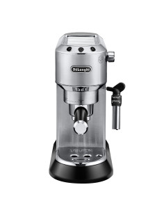 Кофеварка рожковая DELONGHI Dedica EC685.M, 1350 Вт, объем 1,1 л, ручной капучинатор, металлик