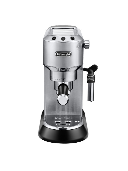 Кофеварка рожковая DELONGHI Dedica EC685.M, 1350 Вт, объем 1,1 л, ручной капучинатор, металлик