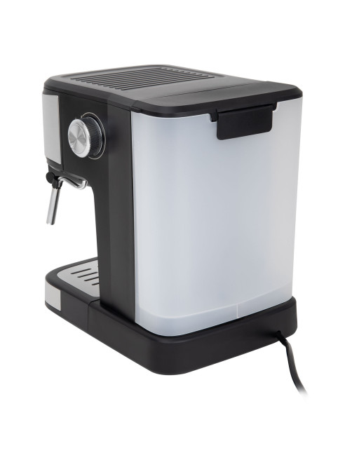 Кофеварка рожковая ручной капучинатор SONNEN CM8501, 1100 Вт, 1,5 л, 15 бар, черная/серебро, 456335