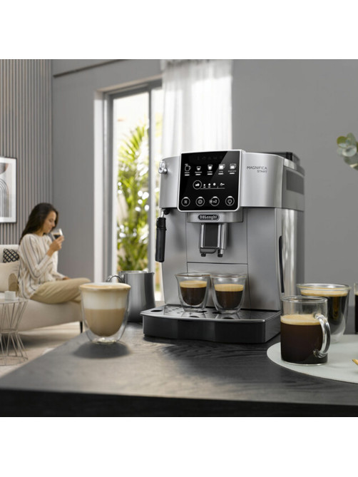 Кофемашина DELONGHI Magnifica Start ECAM220.30.SB, 1450 Вт, объем 1,8 л, ручной капучинатор, серебристо-черная