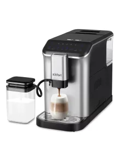 Кофемашина KITFORT КТ-7166, 1350 Вт, объем 1,5 л, для зерен 200 г, автокапучинатор, серебристая