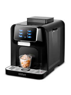 Кофемашина KITFORT КТ-7424, 1480 Вт, объем 1,5 л, для зерен 200 г, черная