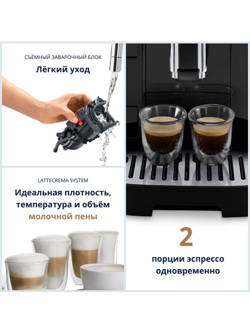 Кофемашина DELONGHI Magnifica Evo ECAM290.61.B, 1450 Вт, объем 1,8 л, автоматический капучинатор, черная