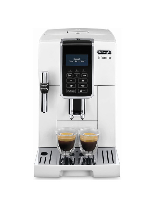 Кофемашина DELONGHI Dinamica ECAM 350.35.W, 1450 Вт, объем 1,8 л, ручной капучинатор, белая