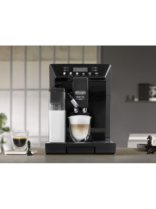 Кофемашина DELONGHI Eletta Cappuccino Evo ECAM46.860.B, 1450 Вт, объем 2 л, автокапучинатор, черная