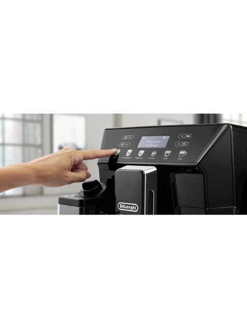 Кофемашина DELONGHI Eletta Cappuccino Evo ECAM46.860.B, 1450 Вт, объем 2 л, автокапучинатор, черная