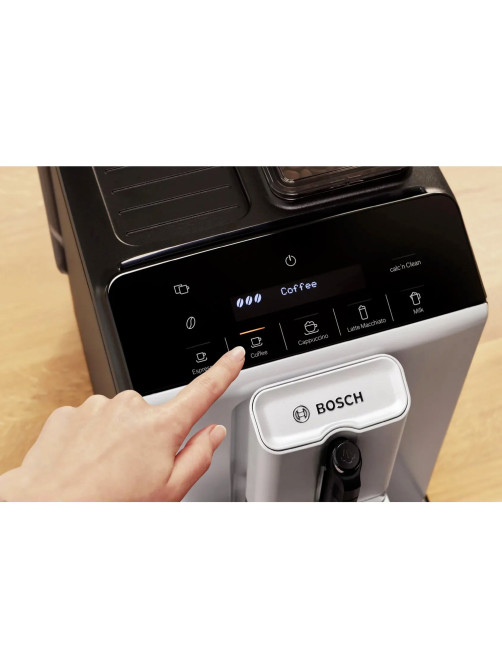 Кофемашина BOSCH TIE20301, 1300 Вт, объем 1,4 л, автокапучинатор, серебристая/черная