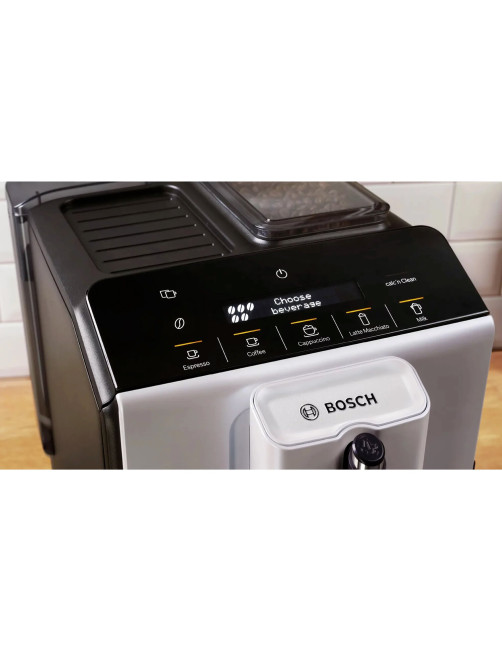 Кофемашина BOSCH TIE20301, 1300 Вт, объем 1,4 л, автокапучинатор, серебристая/черная