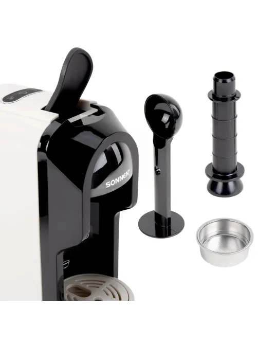 Кофемашина капсульная 3 в 1 для молотого кофе и капсул DOLCE GUSTO и NESPRESSO, SONNEN CM510B, 1450 Вт, 0,6 л, бежевая, 457338