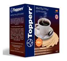 Фильтр TOPPERR №2 для кофеварок, бумажный, неотбеленный, 200 штук, 3049