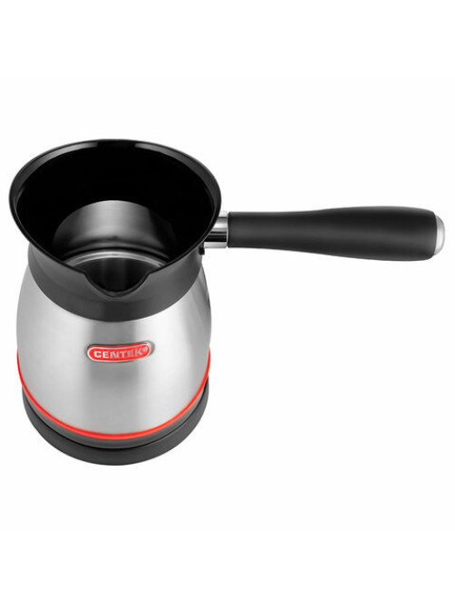 Турка электрическая CENTEK CT-1080, 0,5 л, 480 Вт, механическое управление, с крышкой, стальная, CT-1080 SS