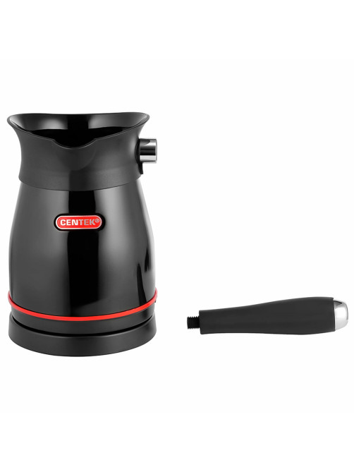 Турка электрическая CENTEK CT-1098, 0,5 л, 480 Вт, механическое управление, стальная, черная, CT-1098 SS