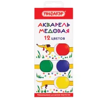 Краски акварельные медовые 12 цветов ПИФАГОР 