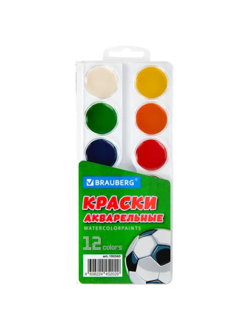 Краски акварельные BRAUBERG 12 цветов 