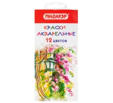 Краски акварельные ПИФАГОР 12 цветов, медовые, круглые кюветы, 192549