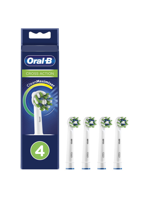 Насадки для электрической зубной щетки КОМПЛЕКТ 4 шт. ORAL-B (Орал-би) Cross Action EB50RX, 80348194
