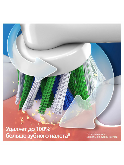 Зубная щетка электрическая ORAL-B (Орал-би) Vitality Pro, БЕЛАЯ/ГОЛУБАЯ, 1 насадка, 53019436