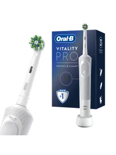 Зубная щетка электрическая ORAL-B (Орал-би) Vitality Pro, БЕЛАЯ/ГОЛУБАЯ, 1 насадка, 53019436