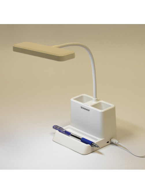 Настольная лампа / светильник беспроводная SONNEN PT-302, органайзер, USB, LED, 3 Вт, 3 режима, 238783