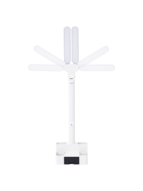 Настольная лампа / светильник беспроводная SONNEN PT-201, органайзер, USB, LED, 5 Вт, 3 режима, белый, 238781