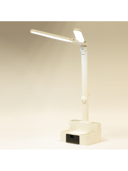 Настольная лампа / светильник беспроводная SONNEN PT-201, органайзер, USB, LED, 5 Вт, 3 режима, белый, 238781