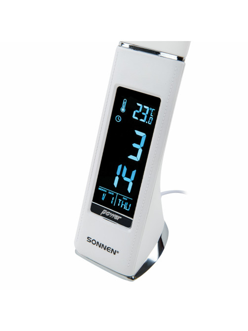 Настольная лампа / светильник SONNEN SM-01W на подставке, LCD-экран, СВЕТОДИОДНАЯ, 5 Вт, белый, 238233