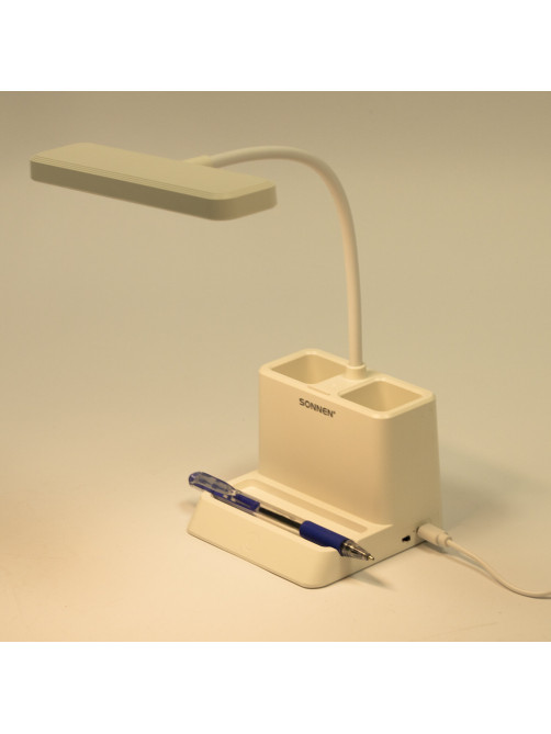 Настольная лампа / светильник беспроводная SONNEN PT-302, органайзер, USB, LED, 3 Вт, 3 режима, 238783