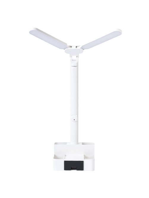 Настольная лампа / светильник беспроводная SONNEN PT-201, органайзер, USB, LED, 5 Вт, 3 режима, белый, 238781