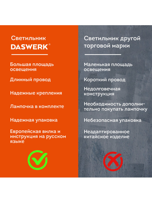 Настольная лампа / светильник на струбцине, Е27, 40 Вт, белый, высота 75 см, DASWERK (ДАСВЕРК), 238323