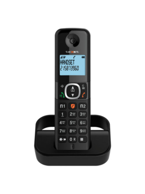 Радиотелефон TEXET TX-D5605A, память 100 номеров, АОН, повтор, спикерфон, часы/будильник, черный, 127220