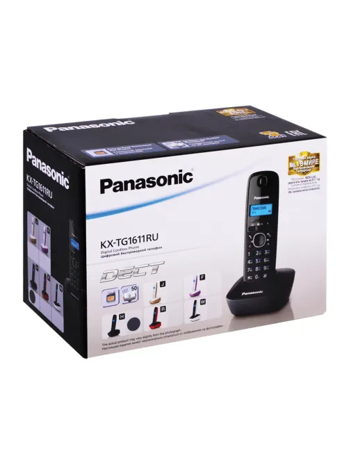 Радиотелефон PANASONIC KX-TG1611RUH, память 50 номеров, АОН, повтор, часы/будильник, серый
