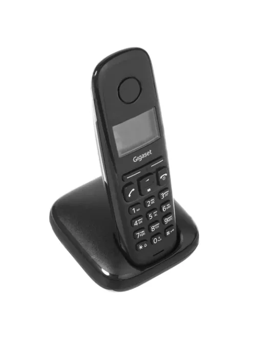 Радиотелефон GIGASET A170, память 50 номеров, АОН, повтор, часы, черный, S30852-H2802-M2